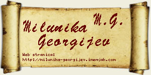 Milunika Georgijev vizit kartica